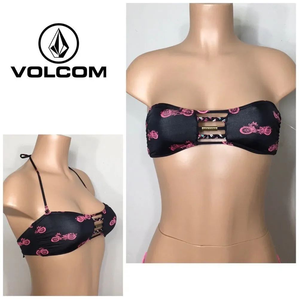 New. Volcom motorcycle bandeau bikini top.